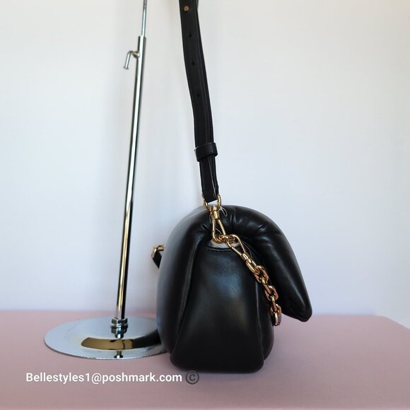 KATE SPADE Dakota Puffy Smooth Leather Convertible Crossbody Bag- Black🎈$248⭐ - Picture 9 of 16
